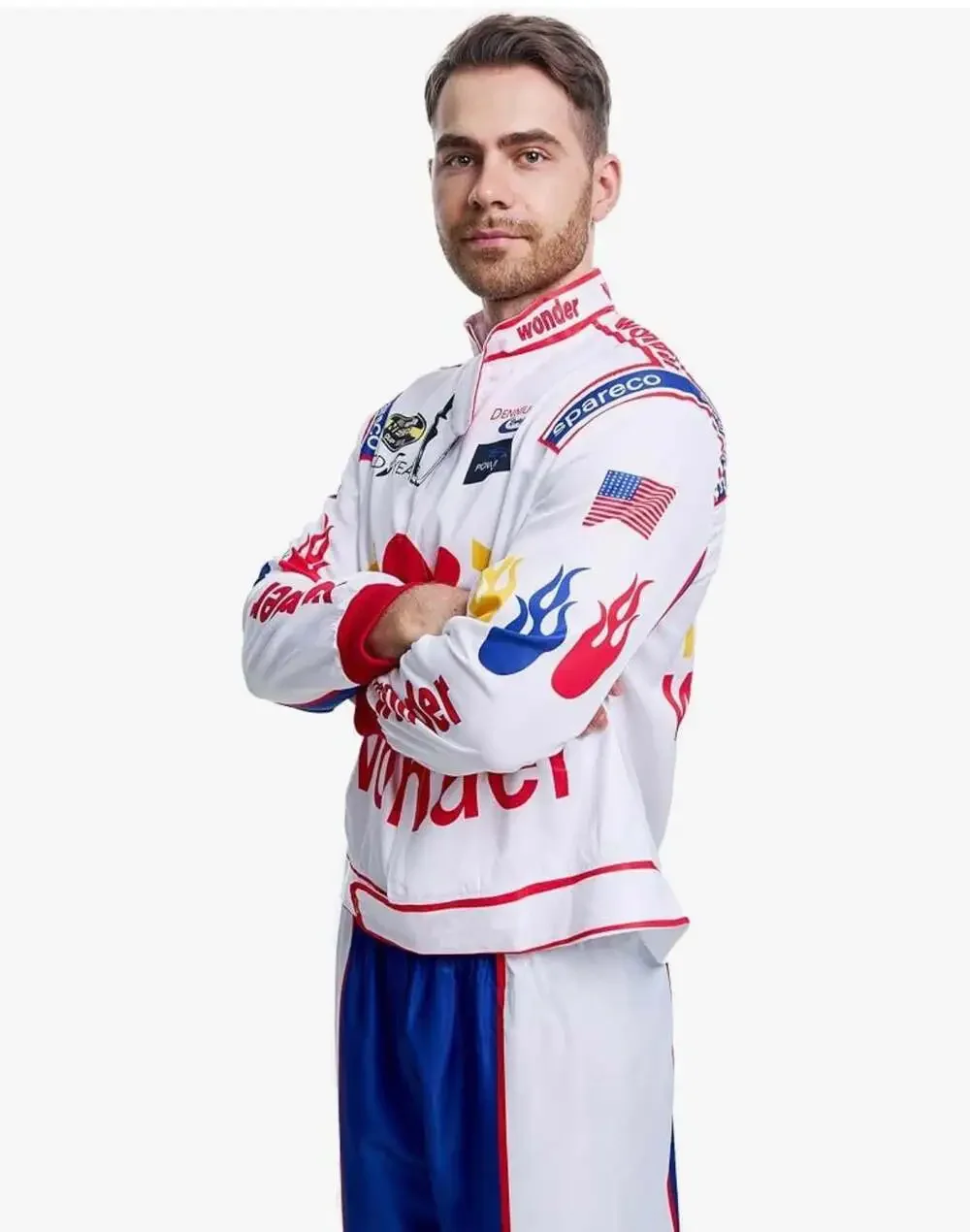 Talladega Nights Ricky Bobby Wonder Bread Racing Costume Set with Hat and Access